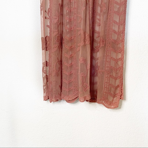 SOCIALITE Dusty Pink Lace Romper Maxi Dress XS - Picture 6 of 7